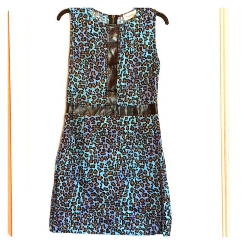 Blue and Black leopard print dress - Picture 2 of 5